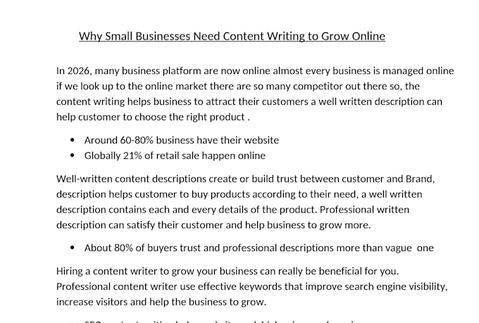why small busniess need content writing to grow online